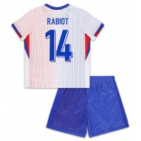 Camiseta Francia Adrien Rabiot #14 Visitante Equipación para niños Eurocopa 2024 manga corta (+ pantalones cortos)